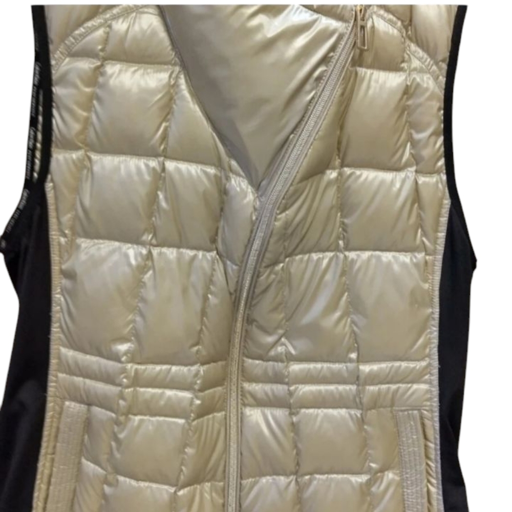 Talbots Gold Quilted Vest Elegant Sleeveless Layer